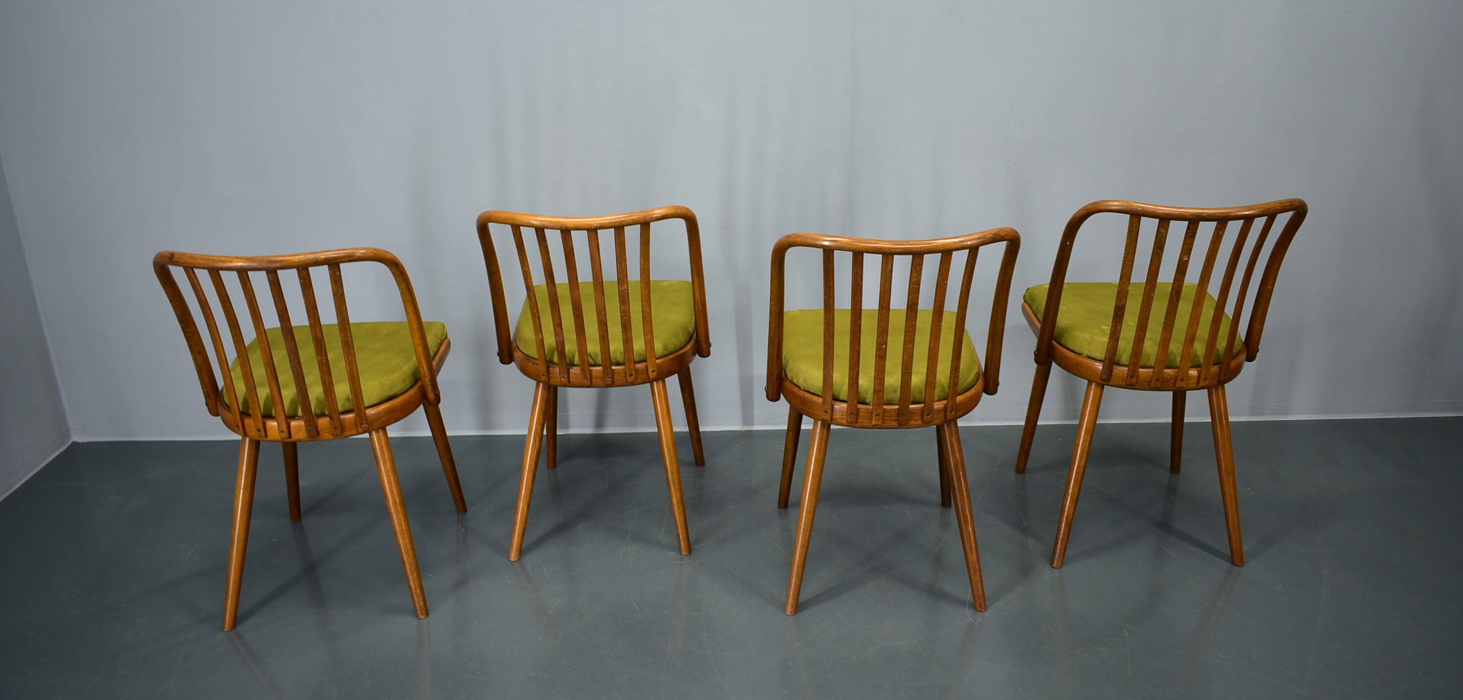 1960s Antonin Suman beech dining chairs, set of 4
