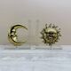 Vintage bookends sun and moon lucite and brass, 1970s