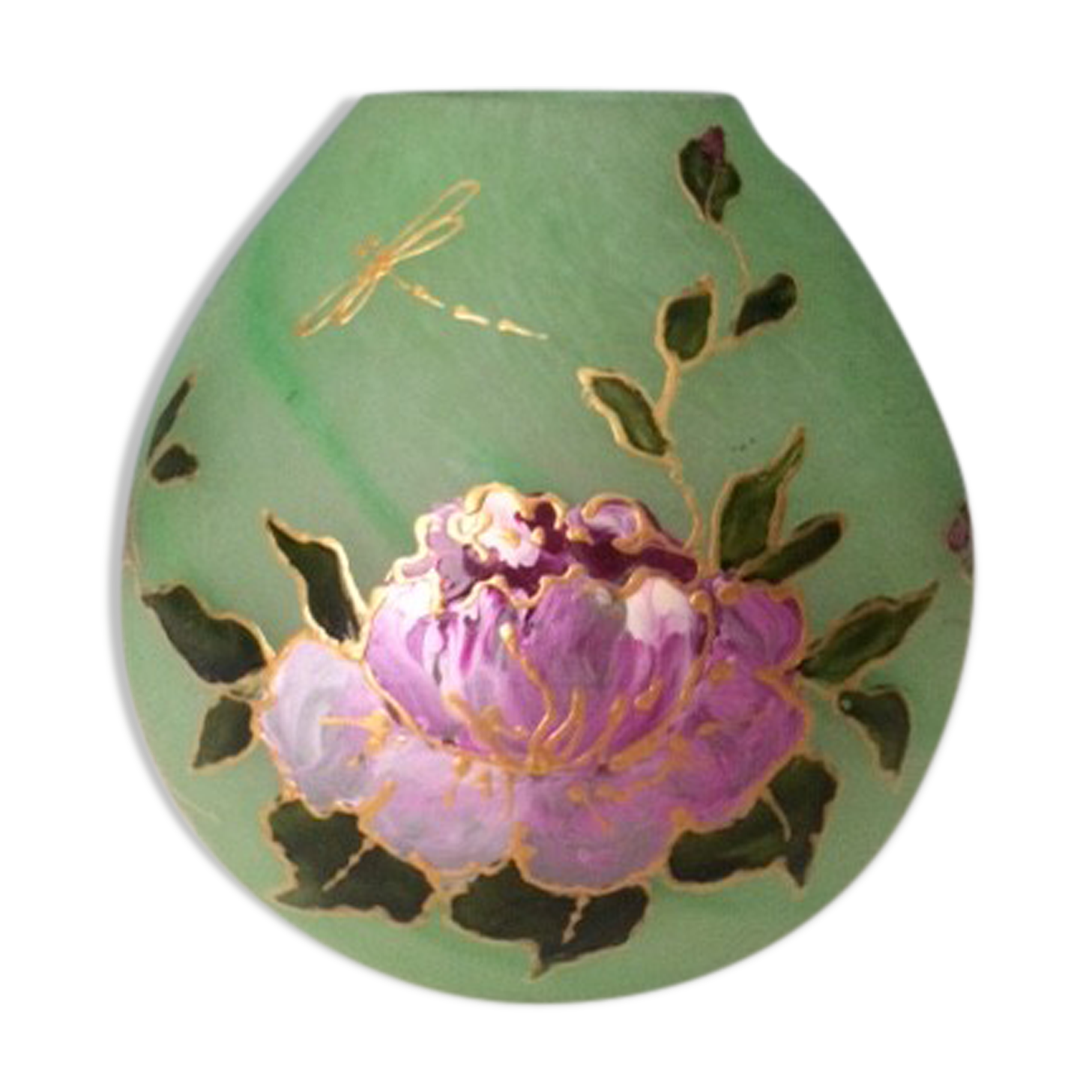 Enamel glass paste vase, Art Nouveau