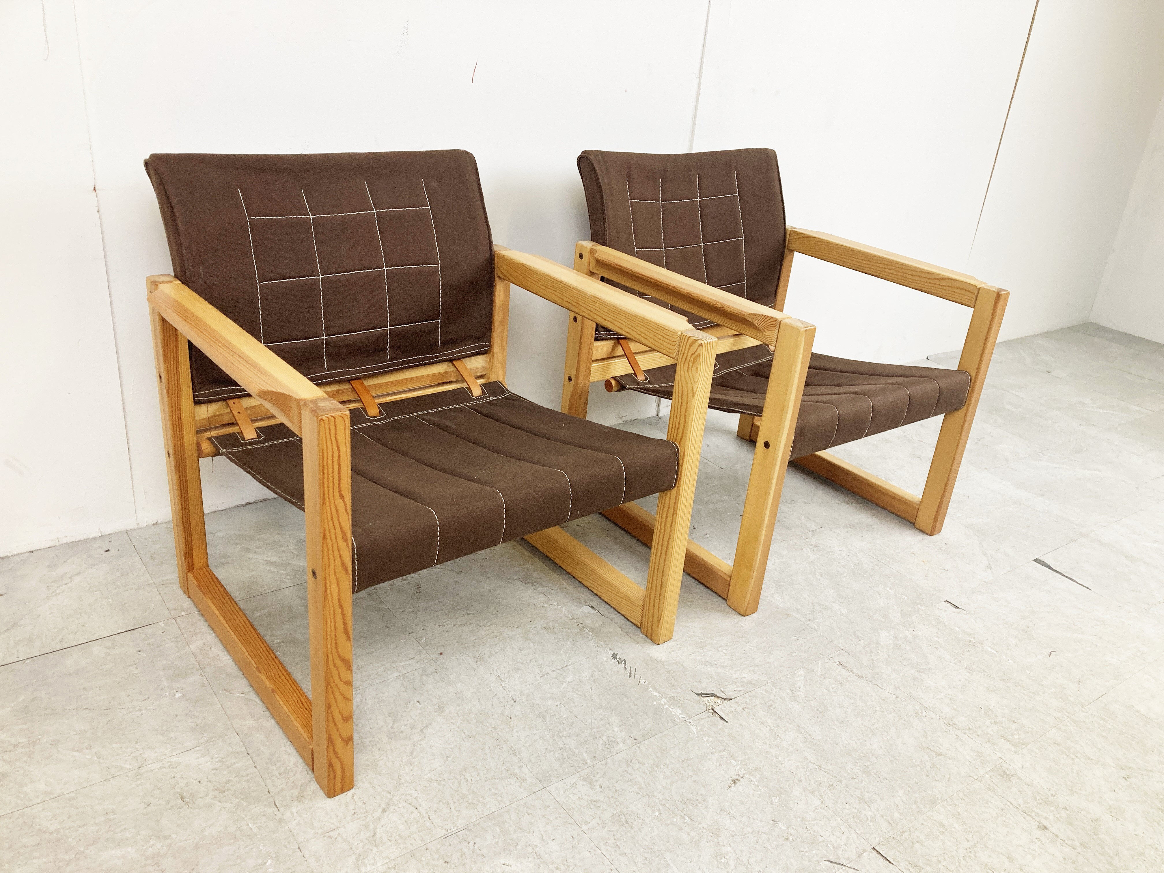 Pair of Diana armchairs designed by Karin Mobring for Ikea, 1980s