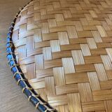 Bamboo and leather fruit basket