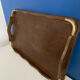 Wooden and brass serving tray