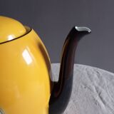 Yellow and black teapot, floral medallion, Deuschland porcelain, circa 1920