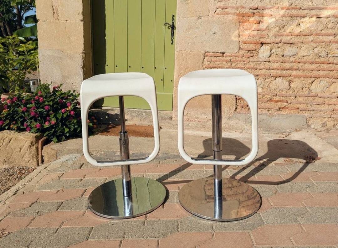 White stools x2