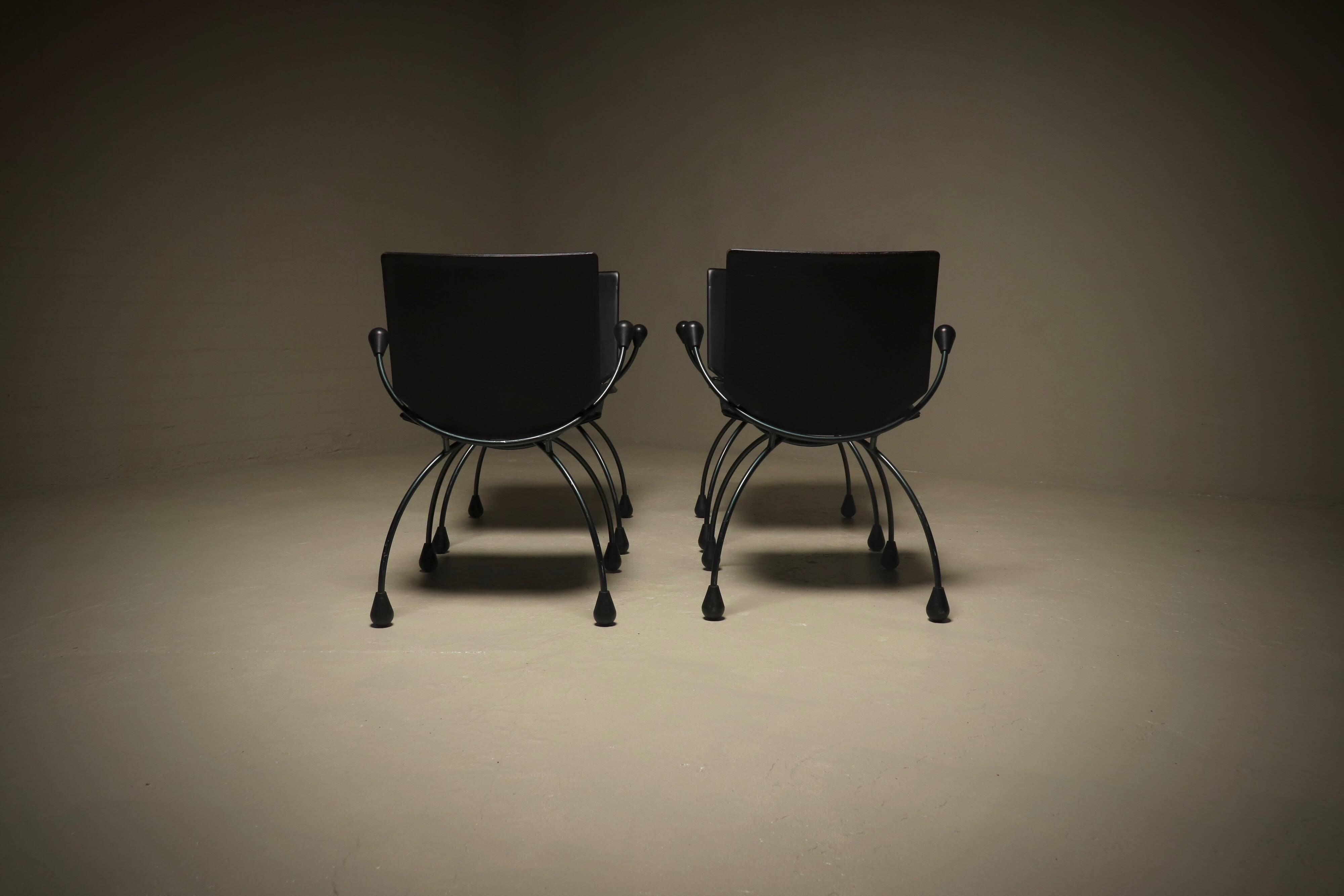 Set of 4 Rare Gigi Chairs by Boonzaaijer & Mazairac for Hennie de Jong Int.