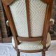 Ancien fauteuil en noyer style Louis XVI – Vert d'eau & crème – Fin XIXe