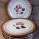 5 assiettes à dessert grès brun marron et rose, Niderviller modèle Sandra, vintage