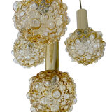 Vintage suspension lamp Limburg, Bubble Glass & Brass, 70s