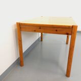 Vintage 60s 70s pine rectangular dining table with extension