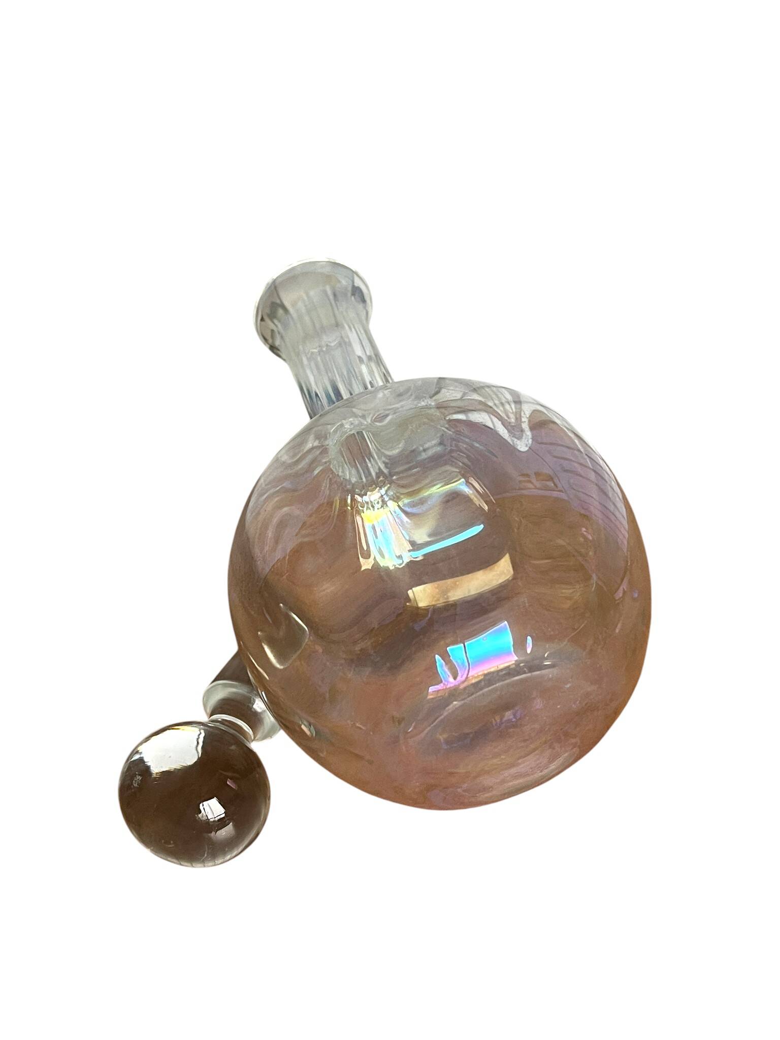 Round iridescent glass carafe, 20th century