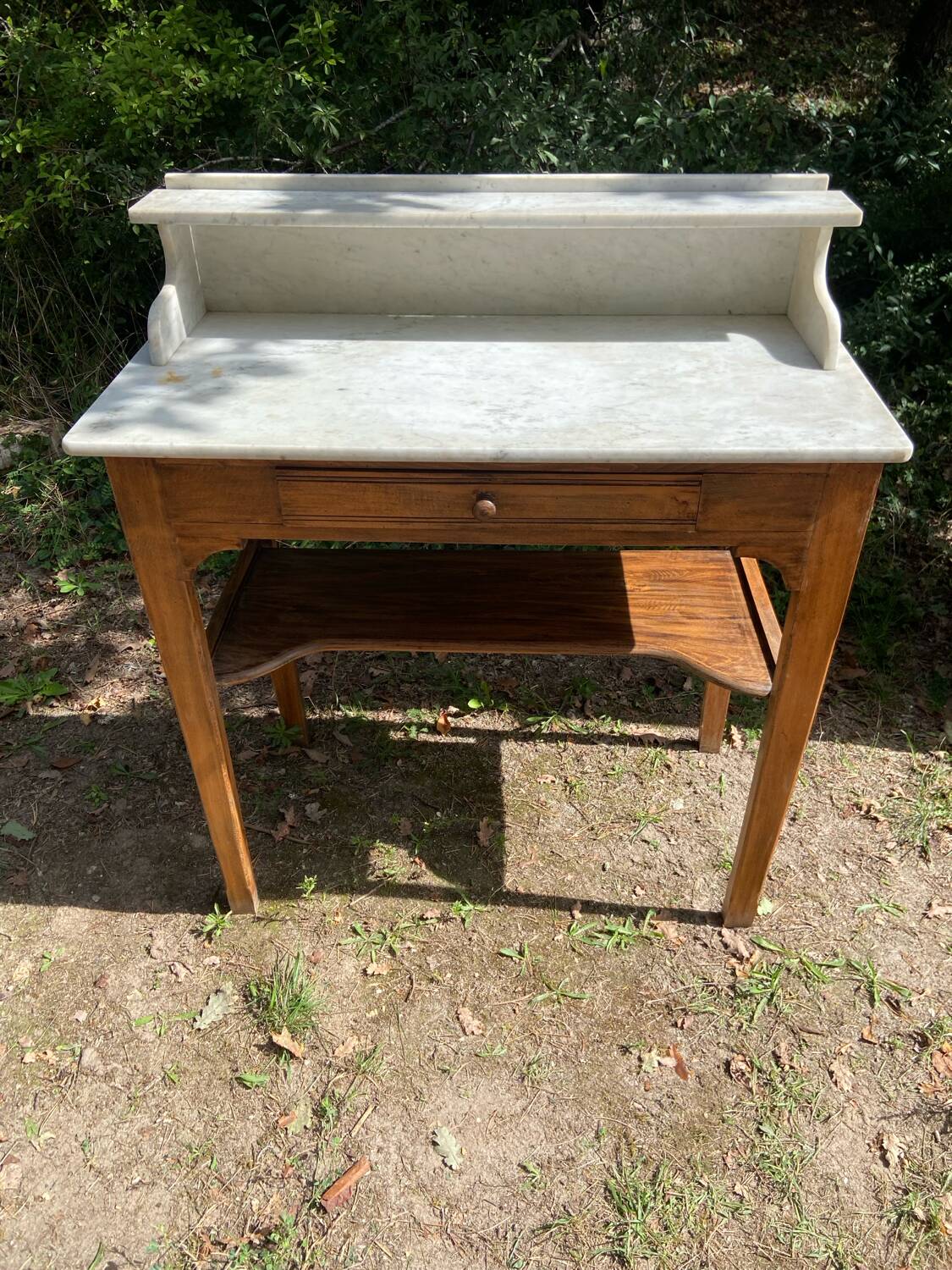 1900s wooden and marble dressing table