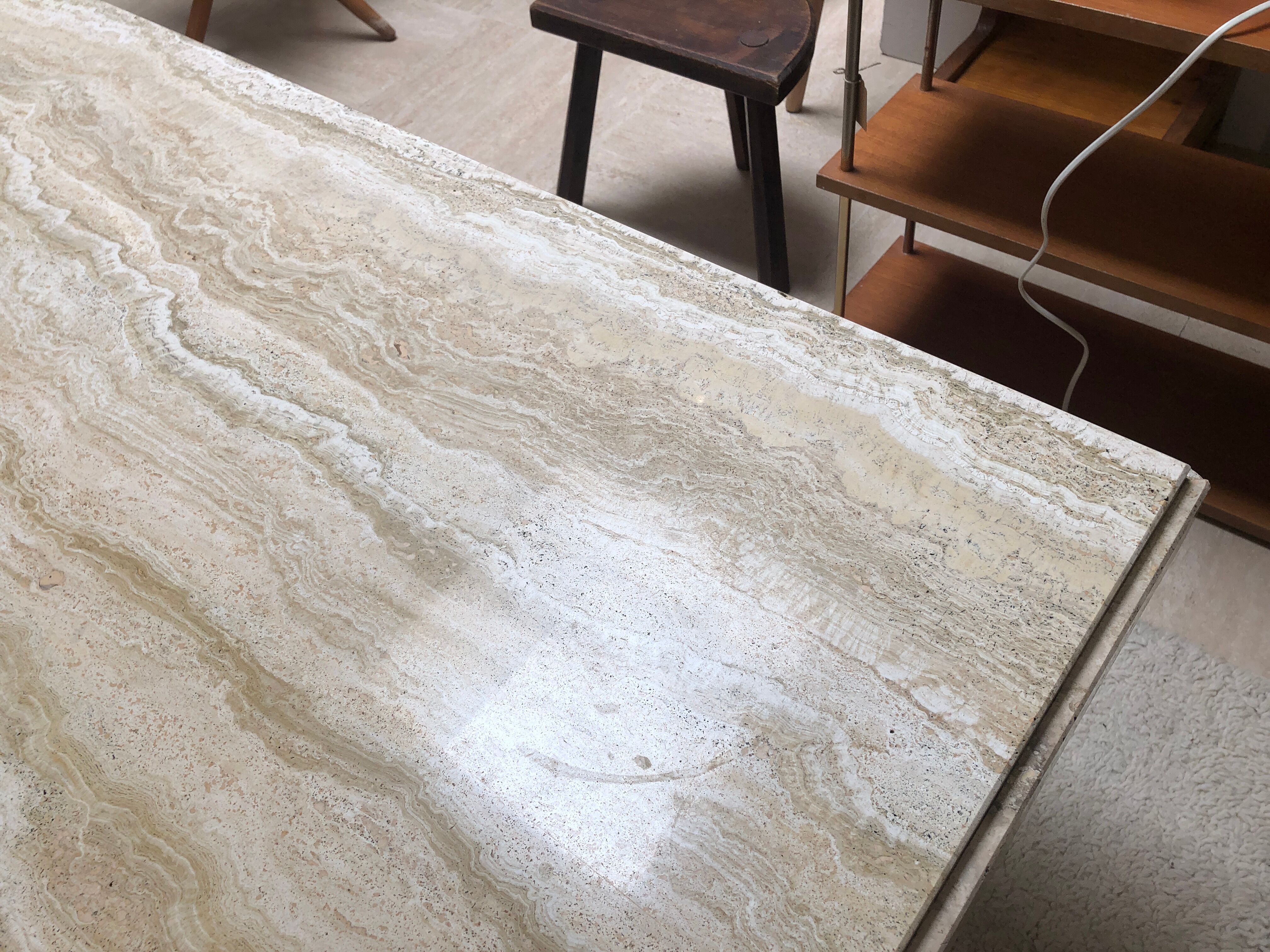 Travertine coffee table, 1970