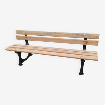 Banc de jardin avec pieds en fonte ancien