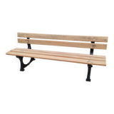 Garden bench with old cast iron legs
