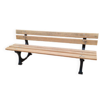 Banc de jardin avec pieds en fonte ancien