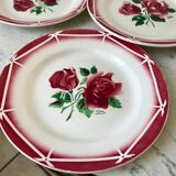 set of 6 dessert plates Digoin Sarreguemines model Cibon years 30-40