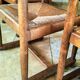 Set of 6 Brutalist dining chairs in Mid-century oak.