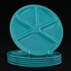 6 fondue plates le creuset bleue vintage 1970