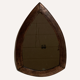 Dutch art deco brutalist copper hammered triangle mirror, 1920-1930s