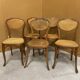 5 vintage J&J Kohn wooden and cane chairs