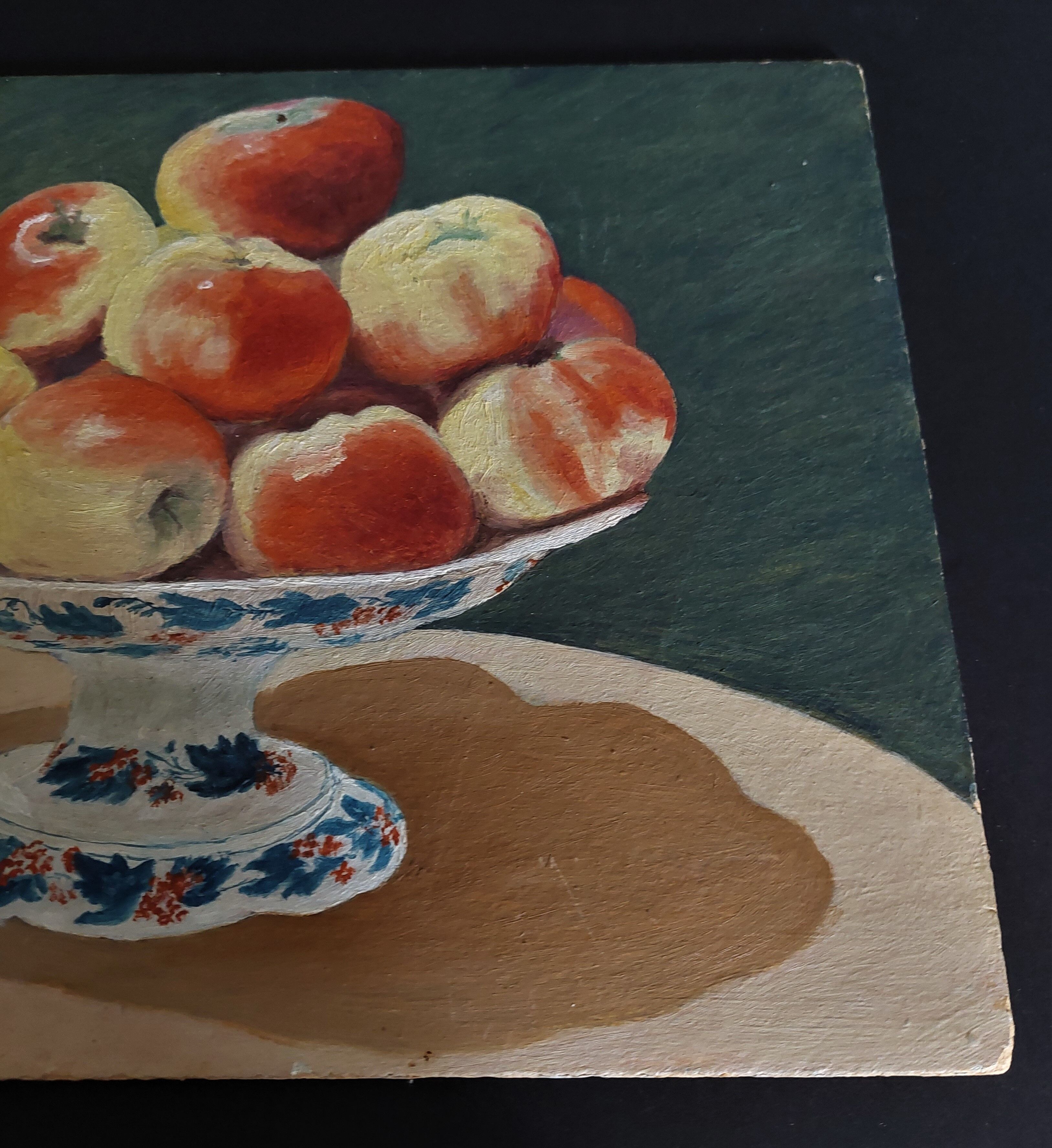 Painting oil on panel still life apples