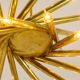 Pair of 24-light patinated brass chandeliers. 1980s.
