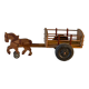 Antique wooden pull-along toy, horse and cart, 1960s