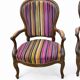 Pair of antique wooden armchairs, Louis-Philippe style.