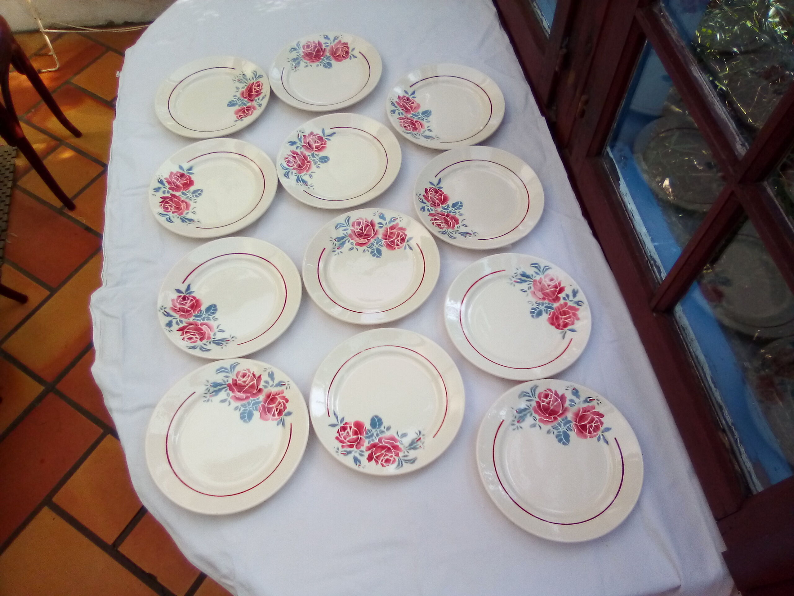 12 old Badonviller plates