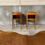 pair of bedside tables, 19th century flying table