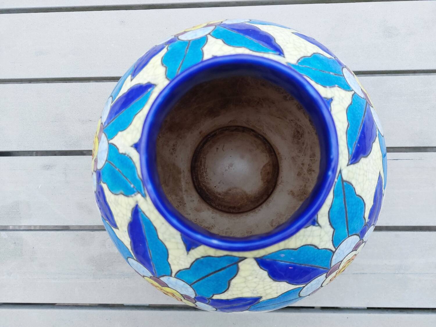Longwy ball vase