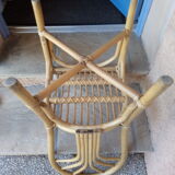 Ensemble de quatre chaises en rotin