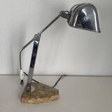 Vintage lamp 1930 Fare French craftsmanship sand marble - 45 cm