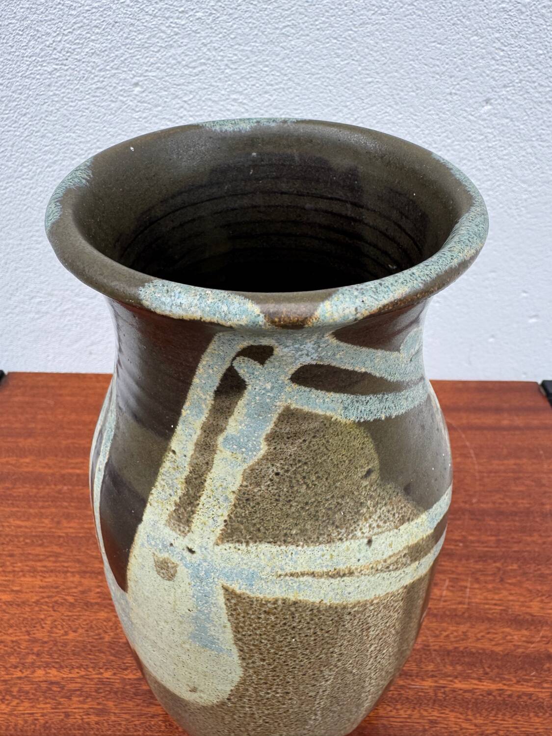 Stoneware vase with drips in the style of Jean Pointu