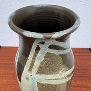 Stoneware vase with drips in the style of Jean Pointu