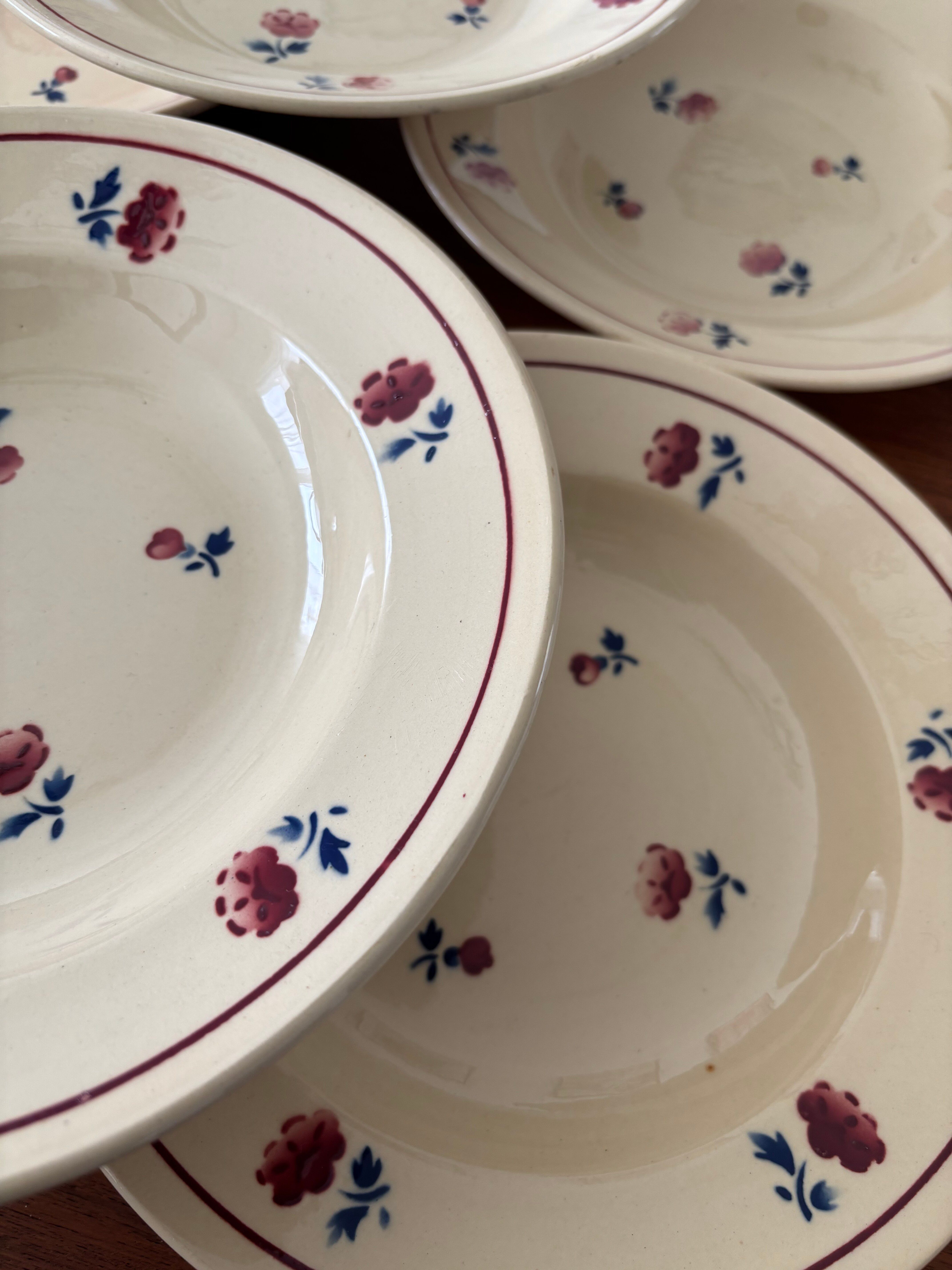 Set of 6 deep plates Badonviller model Jean – Antique crockery