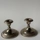 Antique silver-plated metal candlesticks