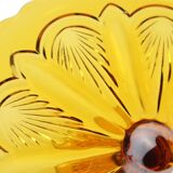 Art Deco Amber Cake Plate Pastry Dish Depression Glass 27cm