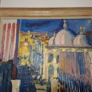 Important oil on canvas depicting the Piazzetta in Venice.