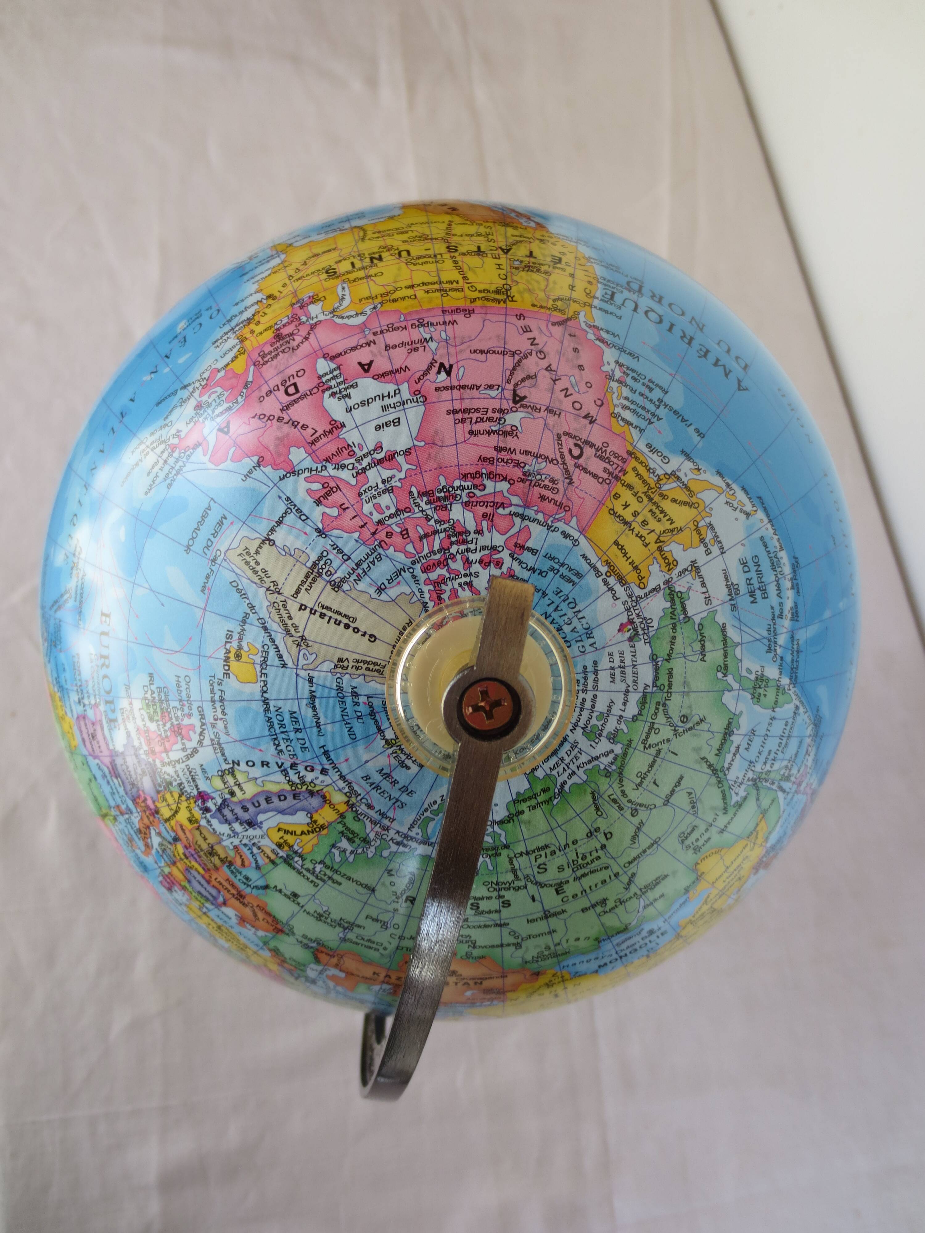 World globe: metal world map