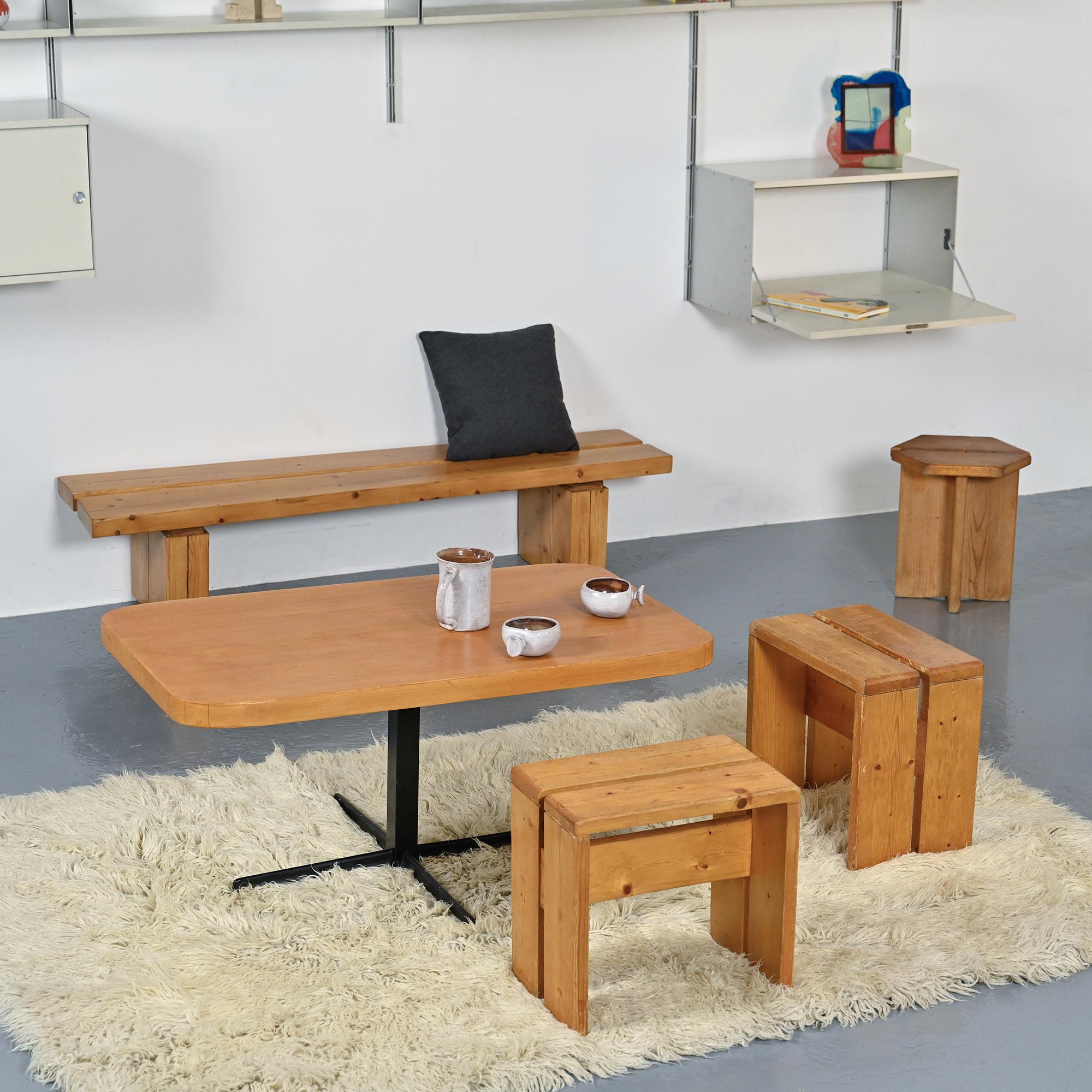 Table rise and fall for the Arcs, by Charlotte Perriand circa 1975