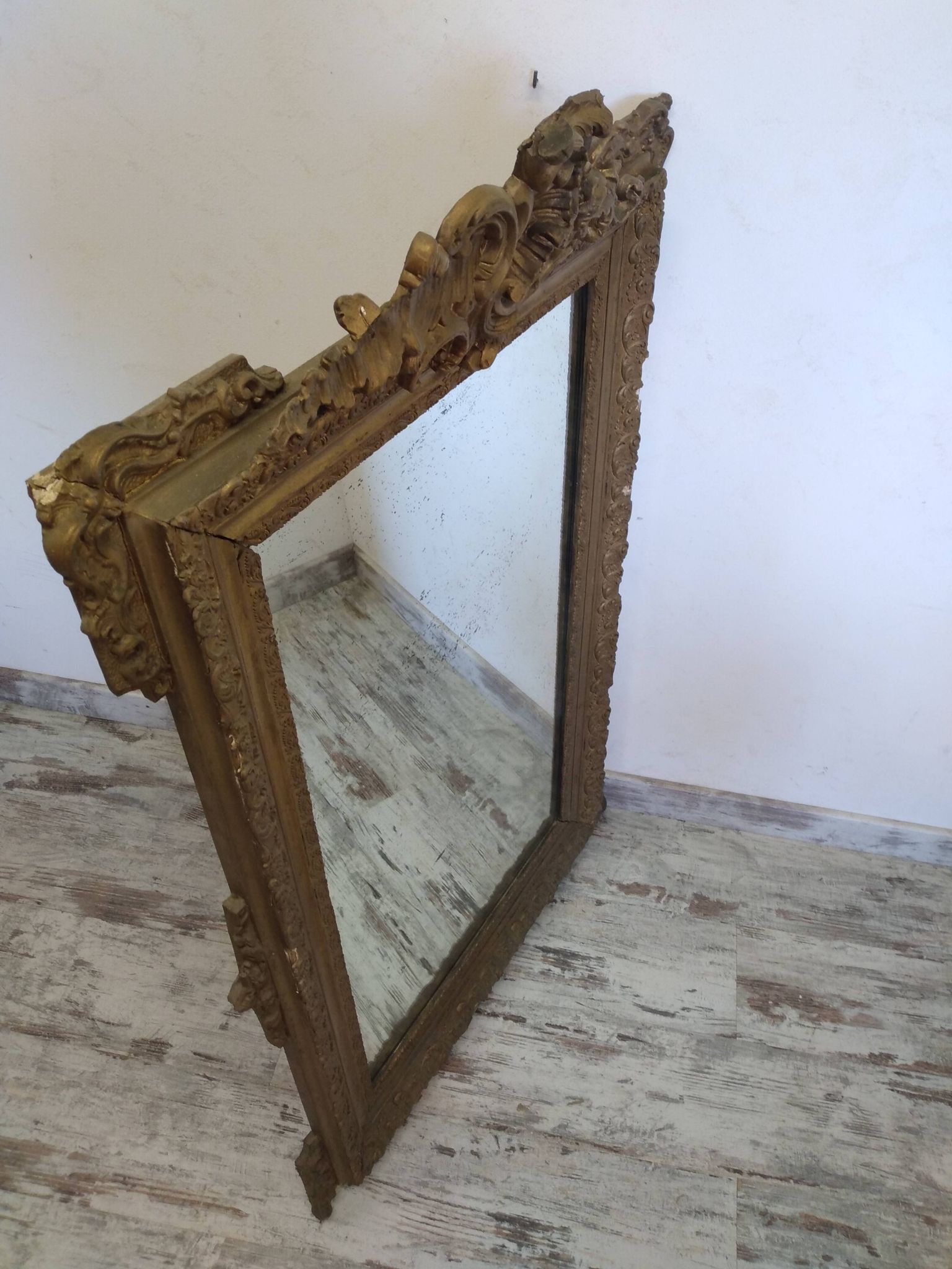 Napoleon III mirror with pediment - 125x75cm