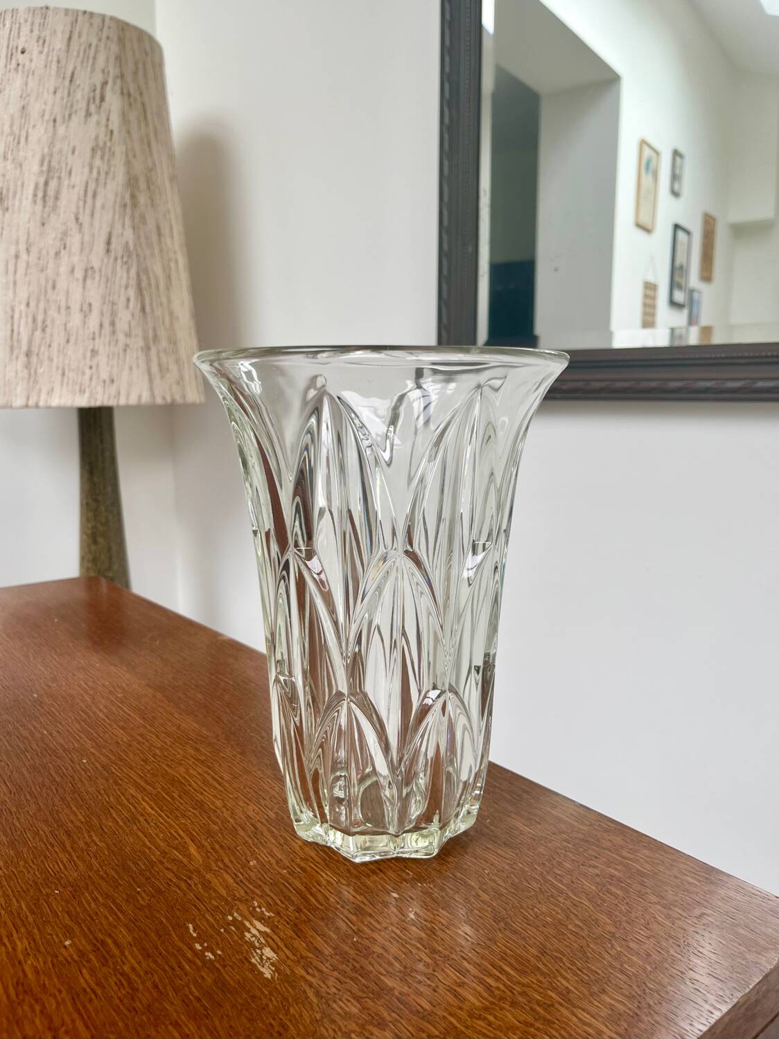 Vintage molded glass vase