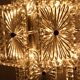 Vintage metal chandelier and carved glass