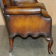 Victorian restored George II style high-back leather canapé