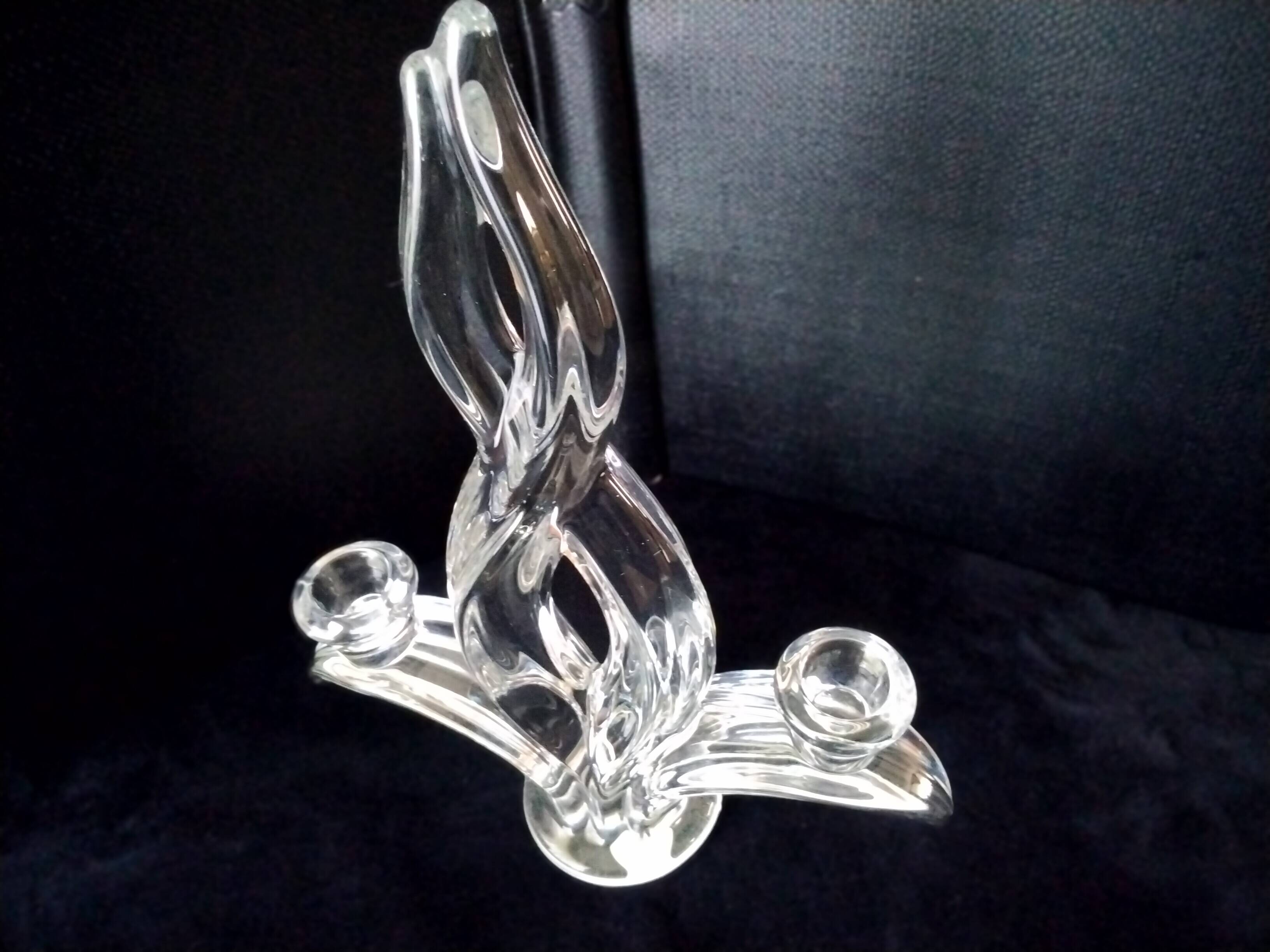 2-branch candle holder in Vannes crystal