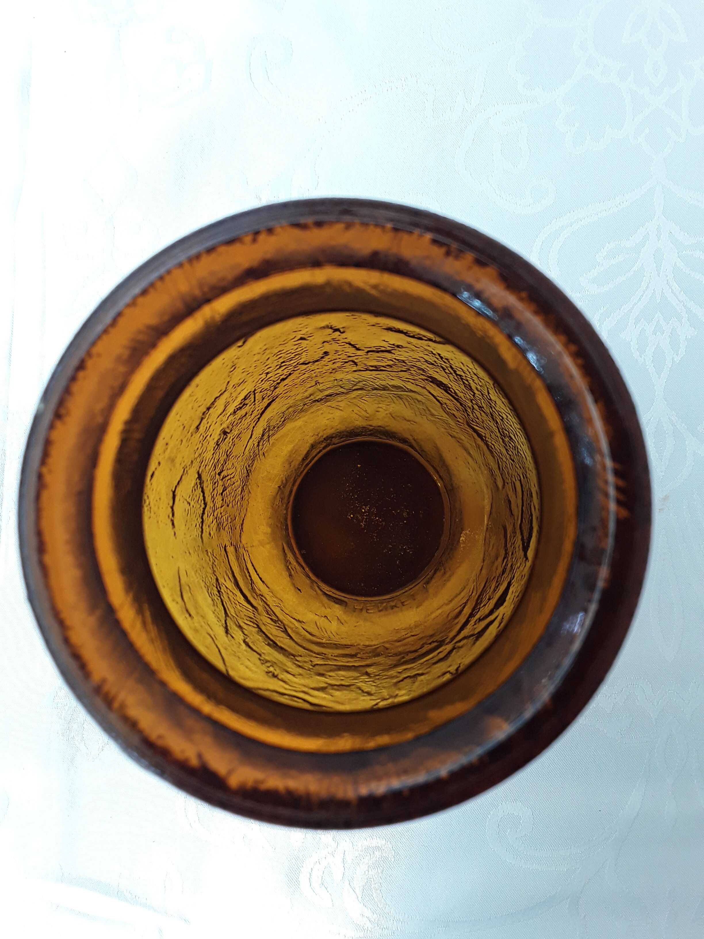 Henkel orange-brown glass vase