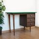 70s wooden desk with green tray