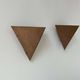 Pair of vintage geometric wall lights, patinated copper, France 1960