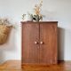 Vintage wooden medicine cabinet from the 1950s.